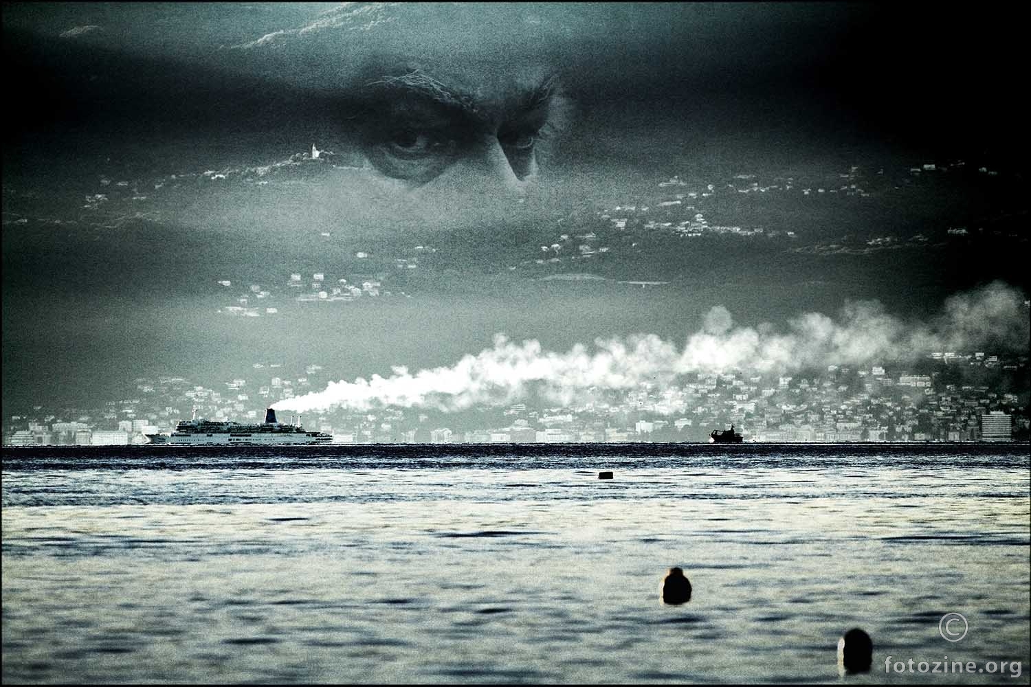 The distant ship smoke on the horizon... 