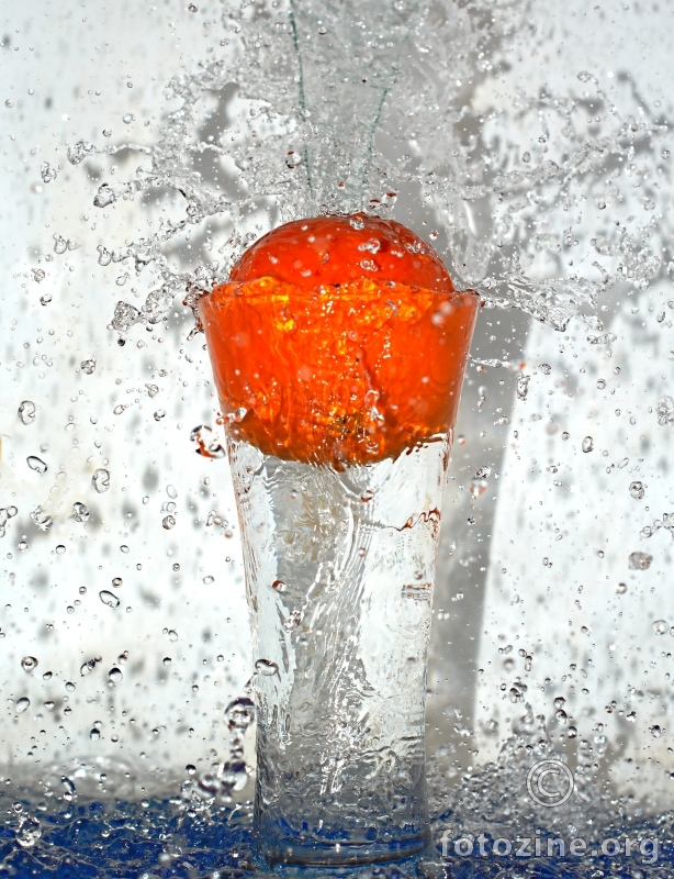 orange glass splash