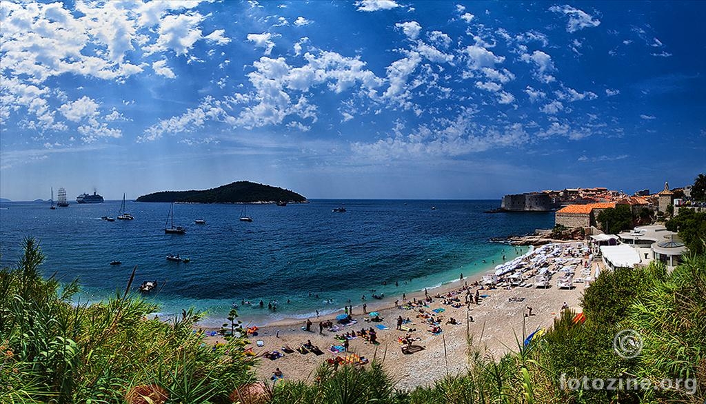 Panorama Banje, gradska plaža u Dubrovniku