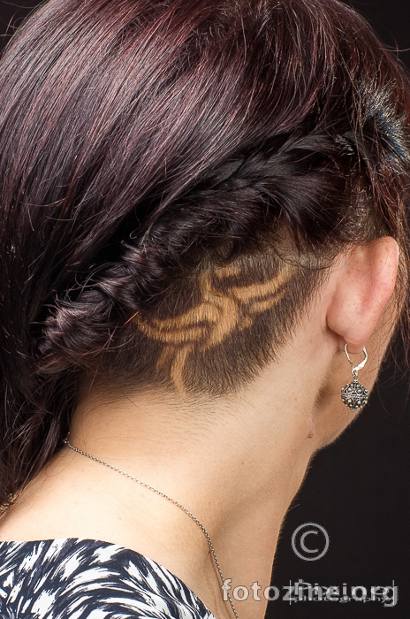 Tattoo on her hair
