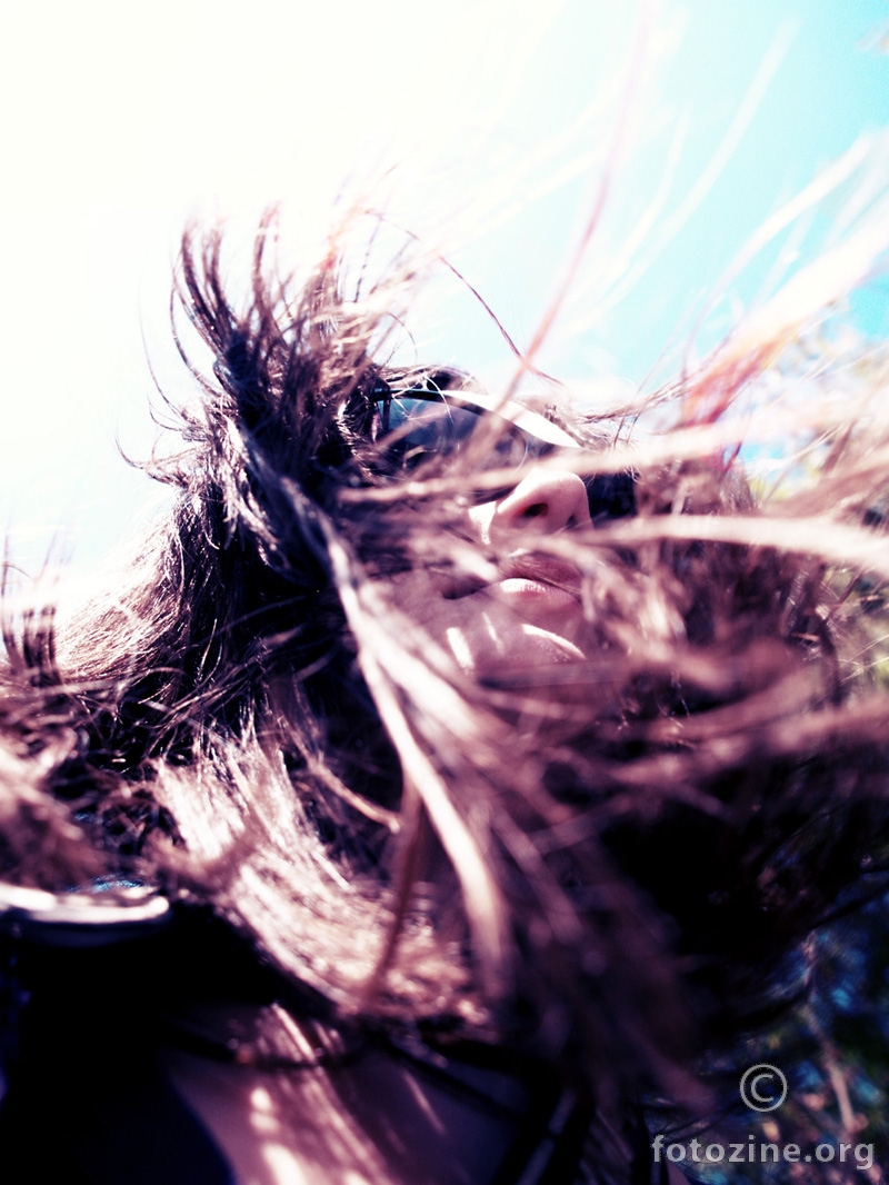 Wind in hair
