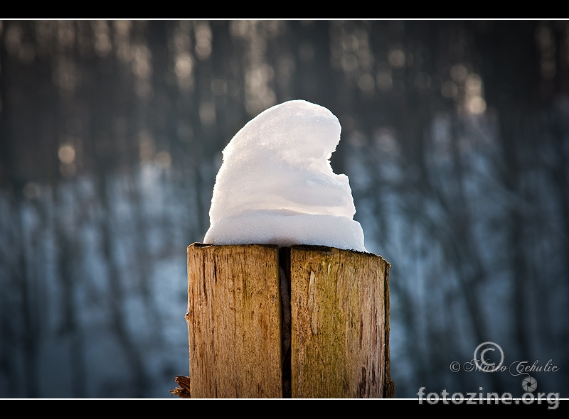 snježni šešir...