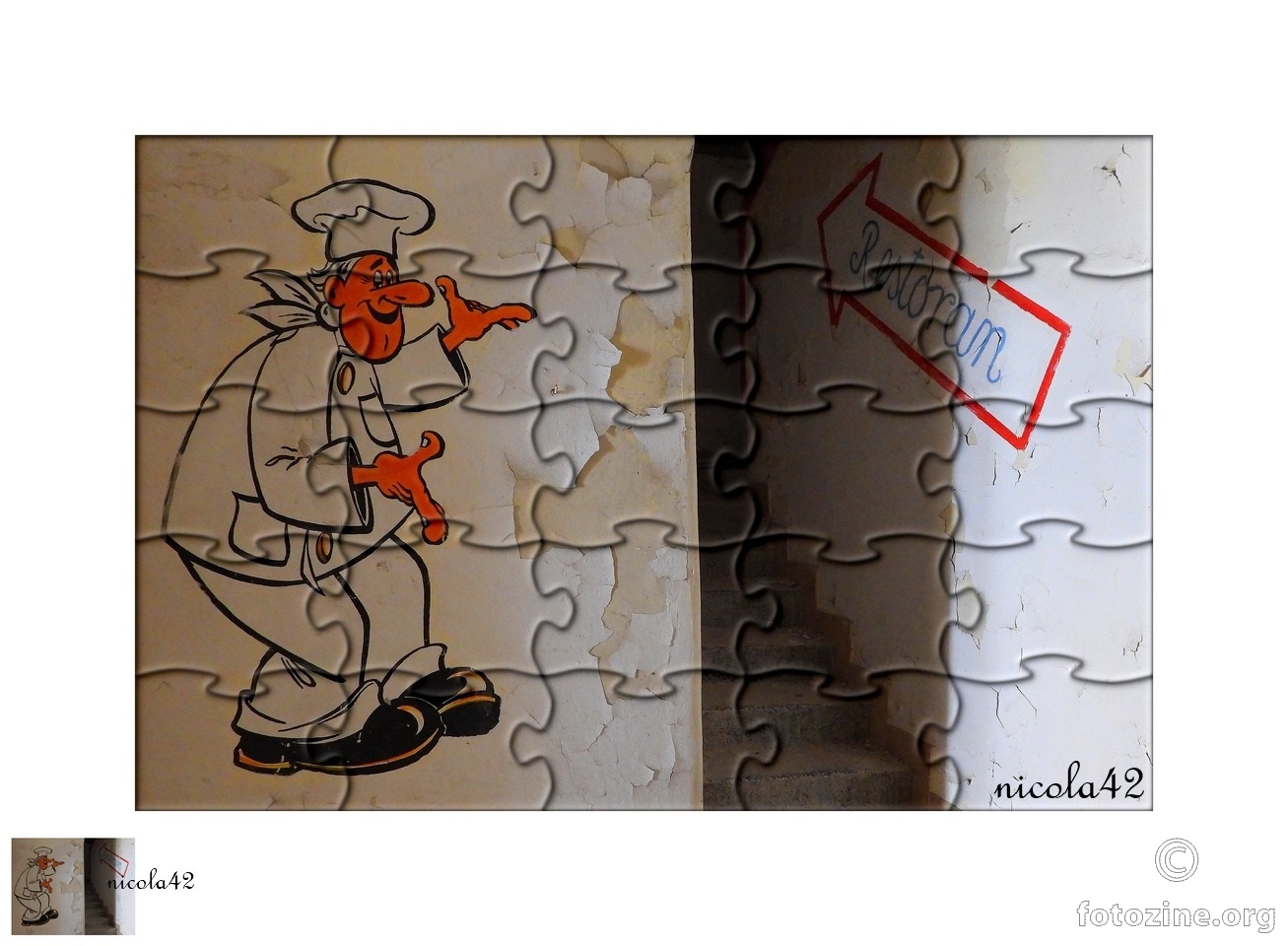 puzzle sa reliktom prošlosti ruina dijela bivšeg plac-restorančića...