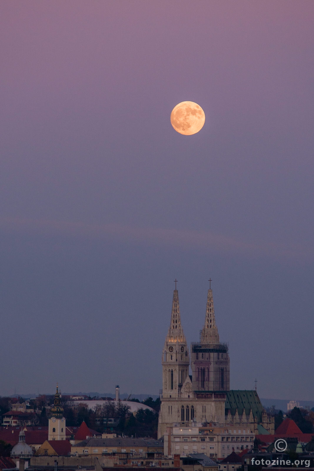 Moonrise over Zagreb